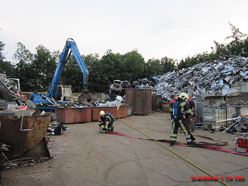 Gasfles in brand